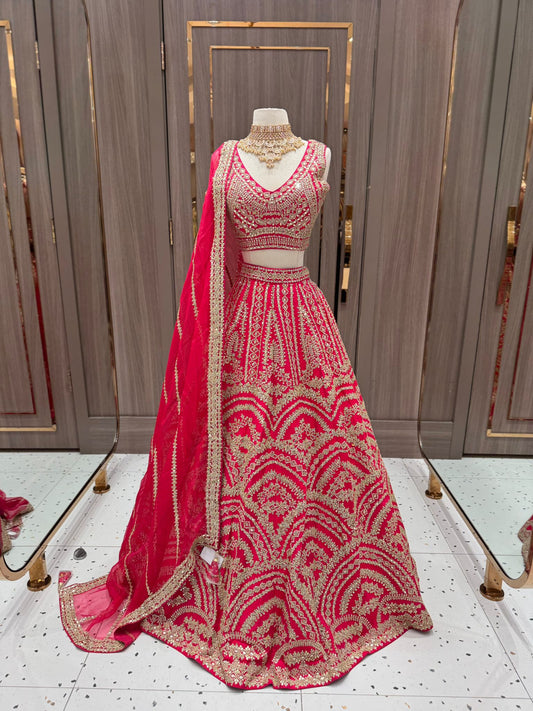 Coral Pink Gotta Patti Bridal Lehenga BL-157