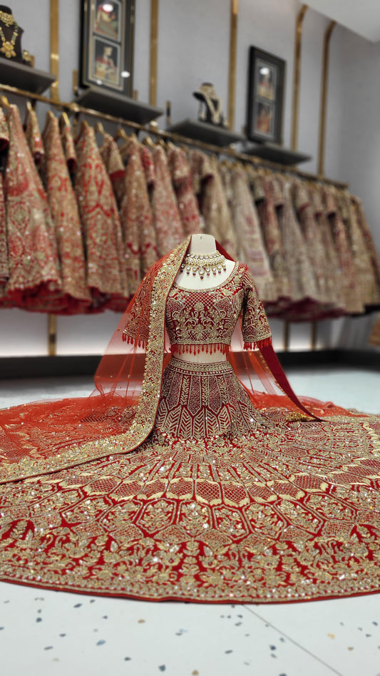 True Red Bridal Lehenga BL-125