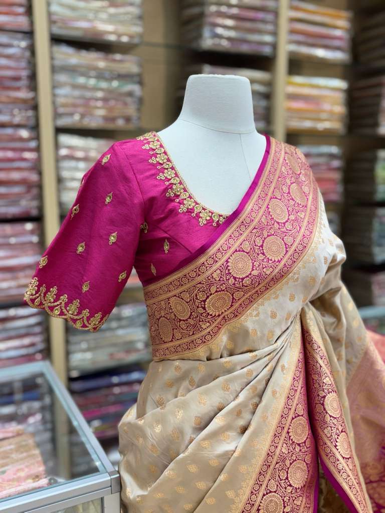 Art Banarasi Contrast Boarder Saree NB-58