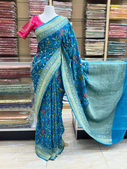 Pure Mysore Silk  Georgette Saree-66
