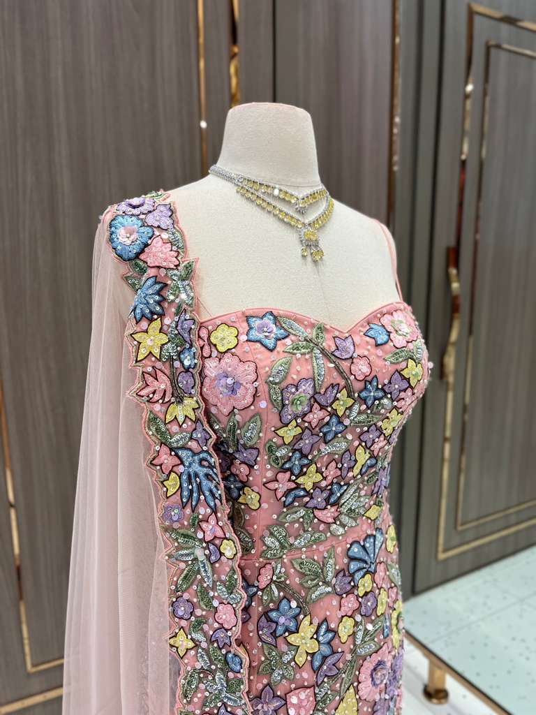 Blush Multi-Colored Gown NG-026