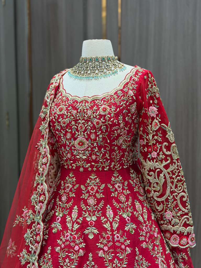 Maroon Bridal Lacha BL-025