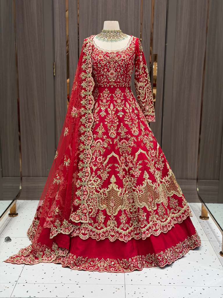 Maroon Bridal Lacha BL-025