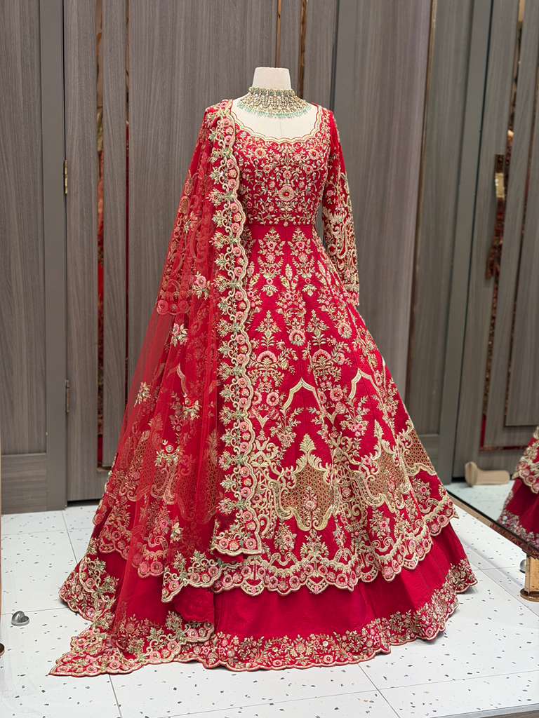 Maroon Bridal Lacha BL-025