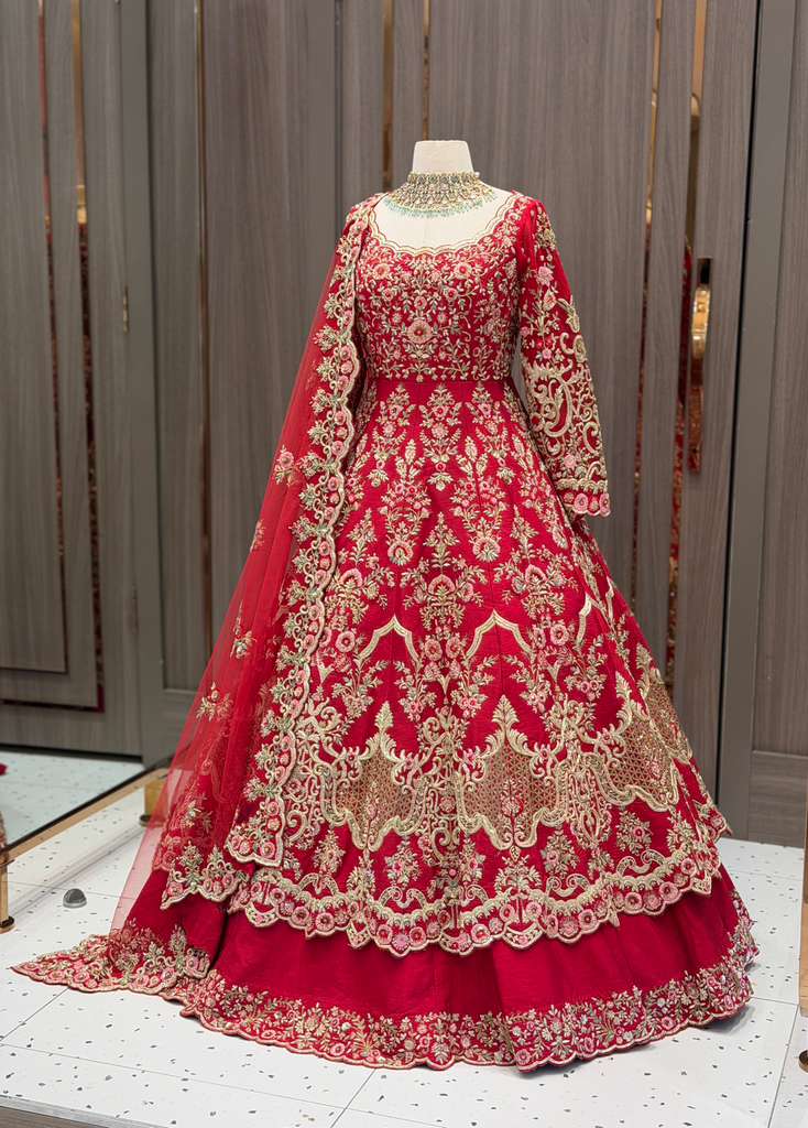 Maroon Bridal Lacha BL-025