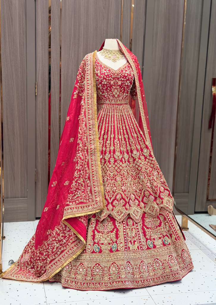 Maroon Bridal Lacha BL-028