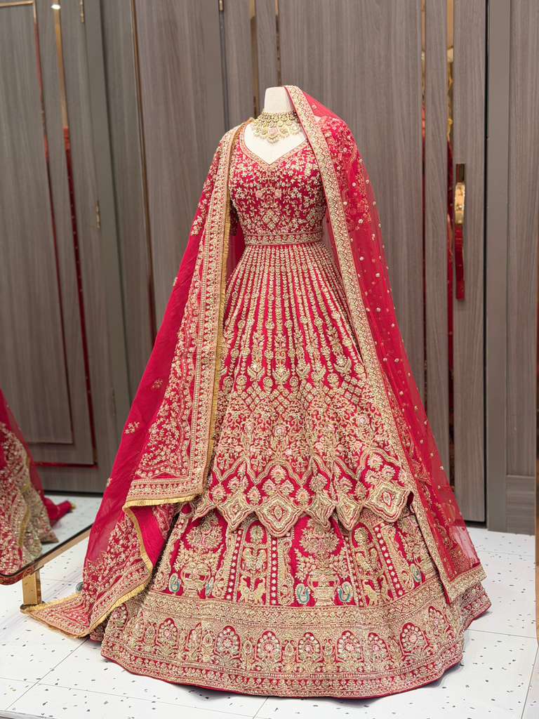 Maroon Bridal Lacha BL-028
