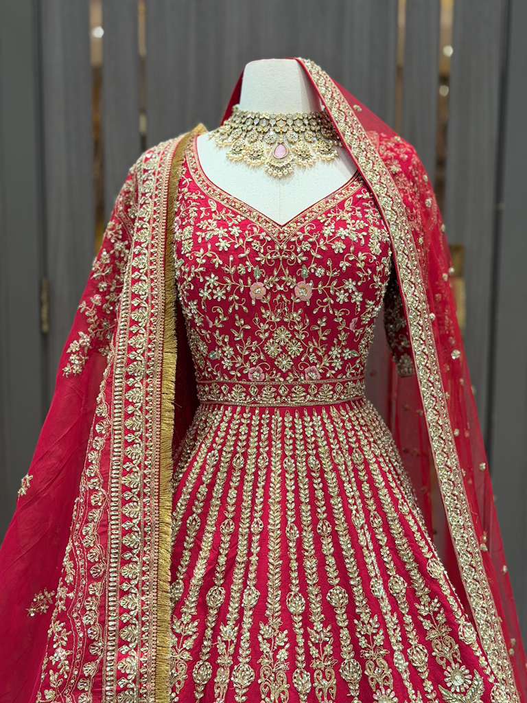 Maroon Bridal Lacha BL-028