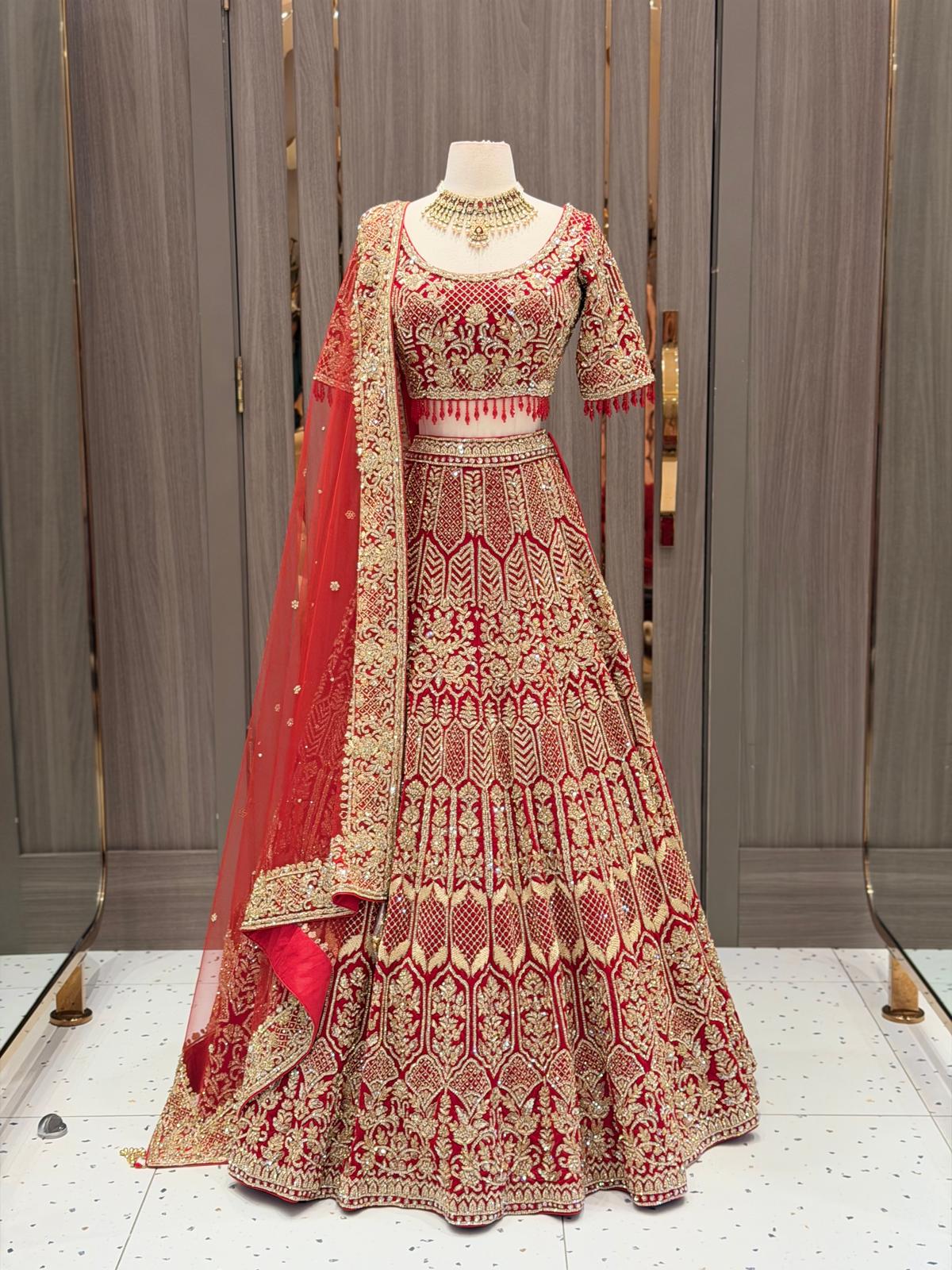 True Red Bridal Lehenga BL-125