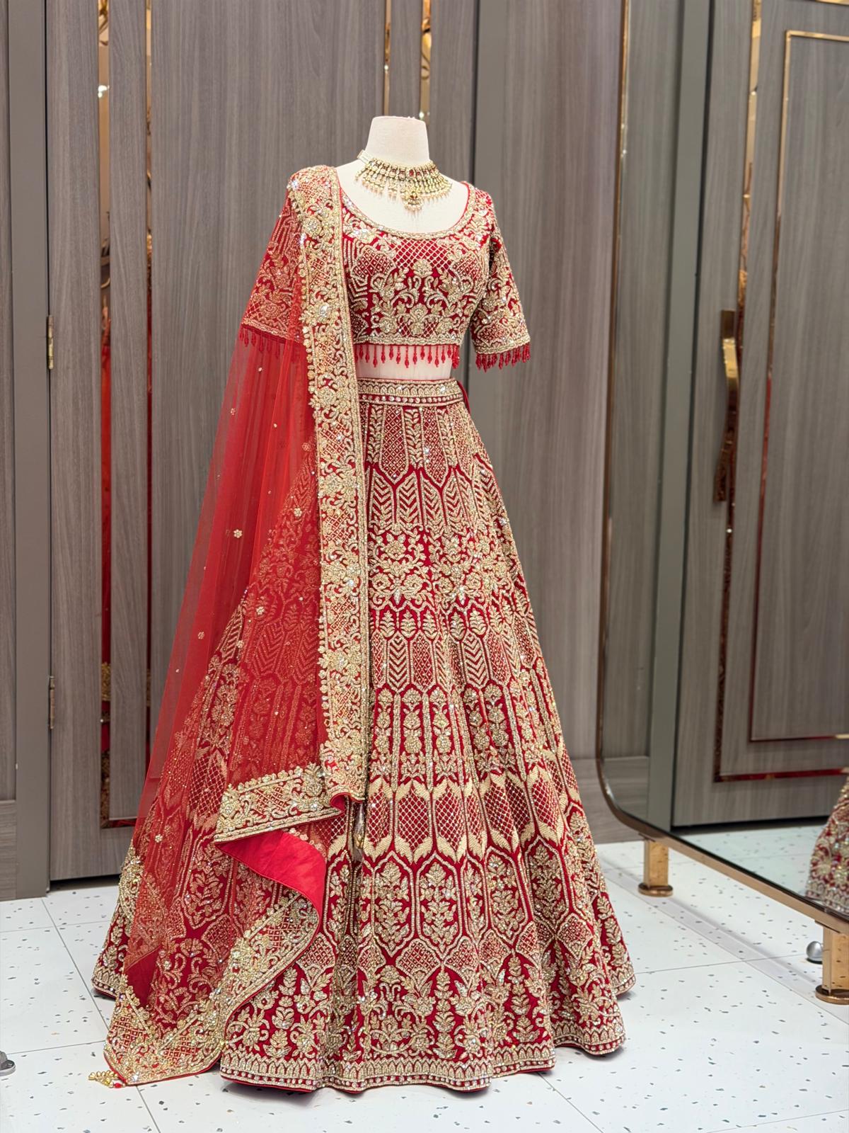 True Red Bridal Lehenga BL-125