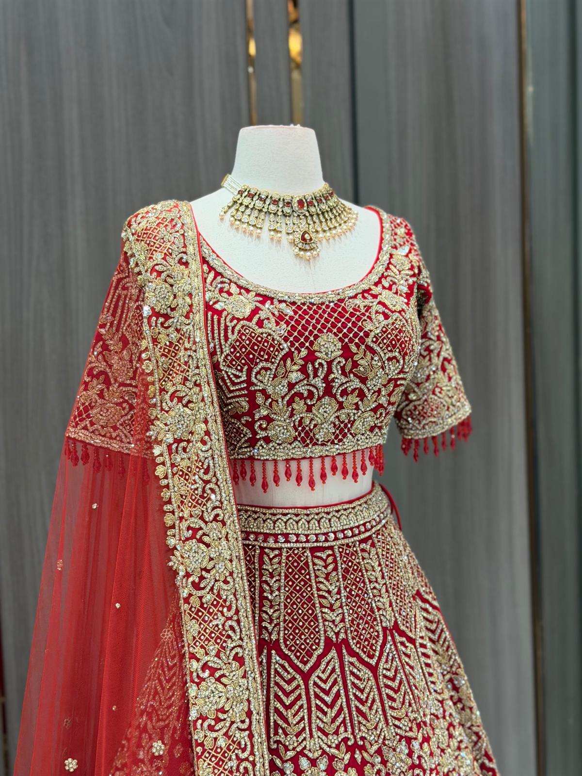 True Red Bridal Lehenga BL-125