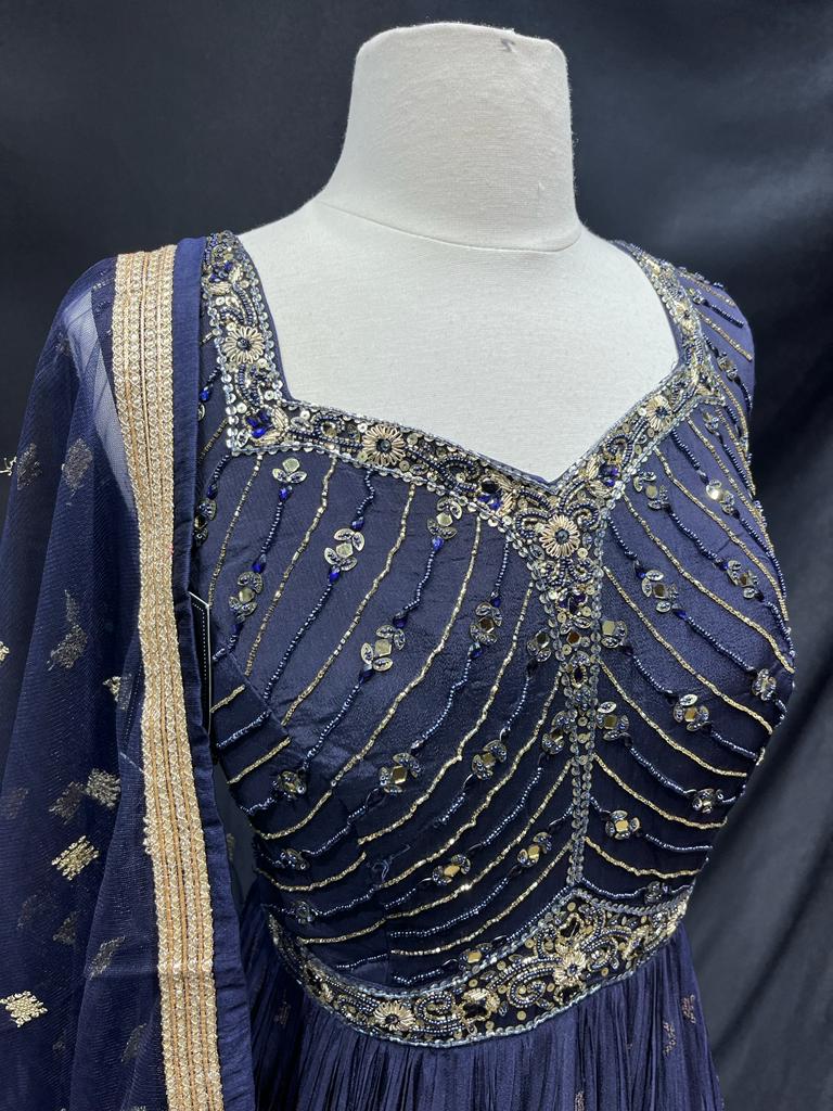 Dark Blue Anarkali PWA-013