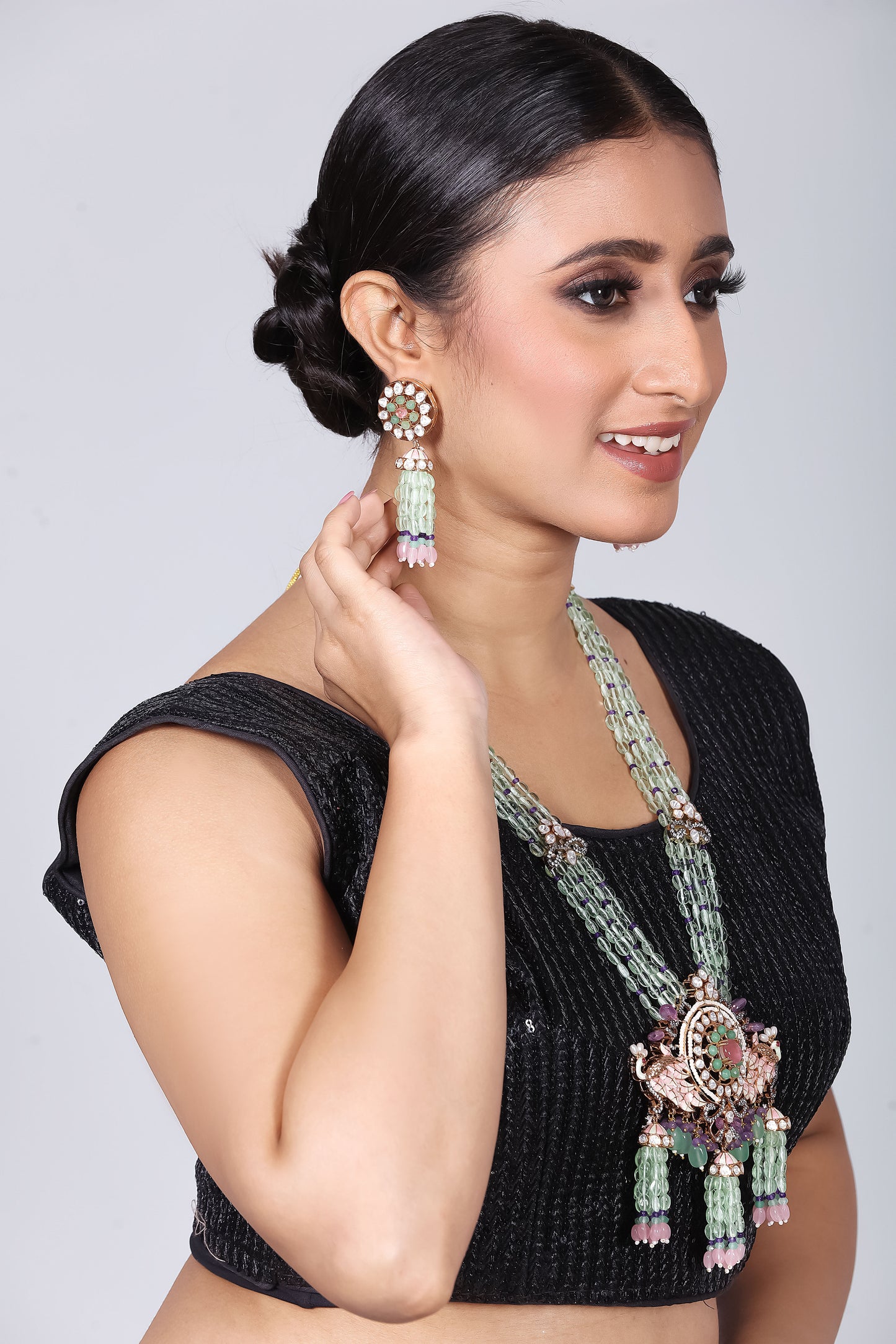 Kundan Long necklace set