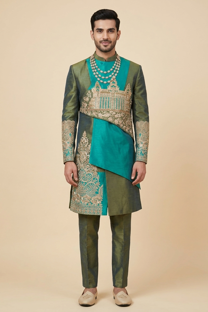 ANGKOR WAT, CAMBODIA – Sherwani - Green