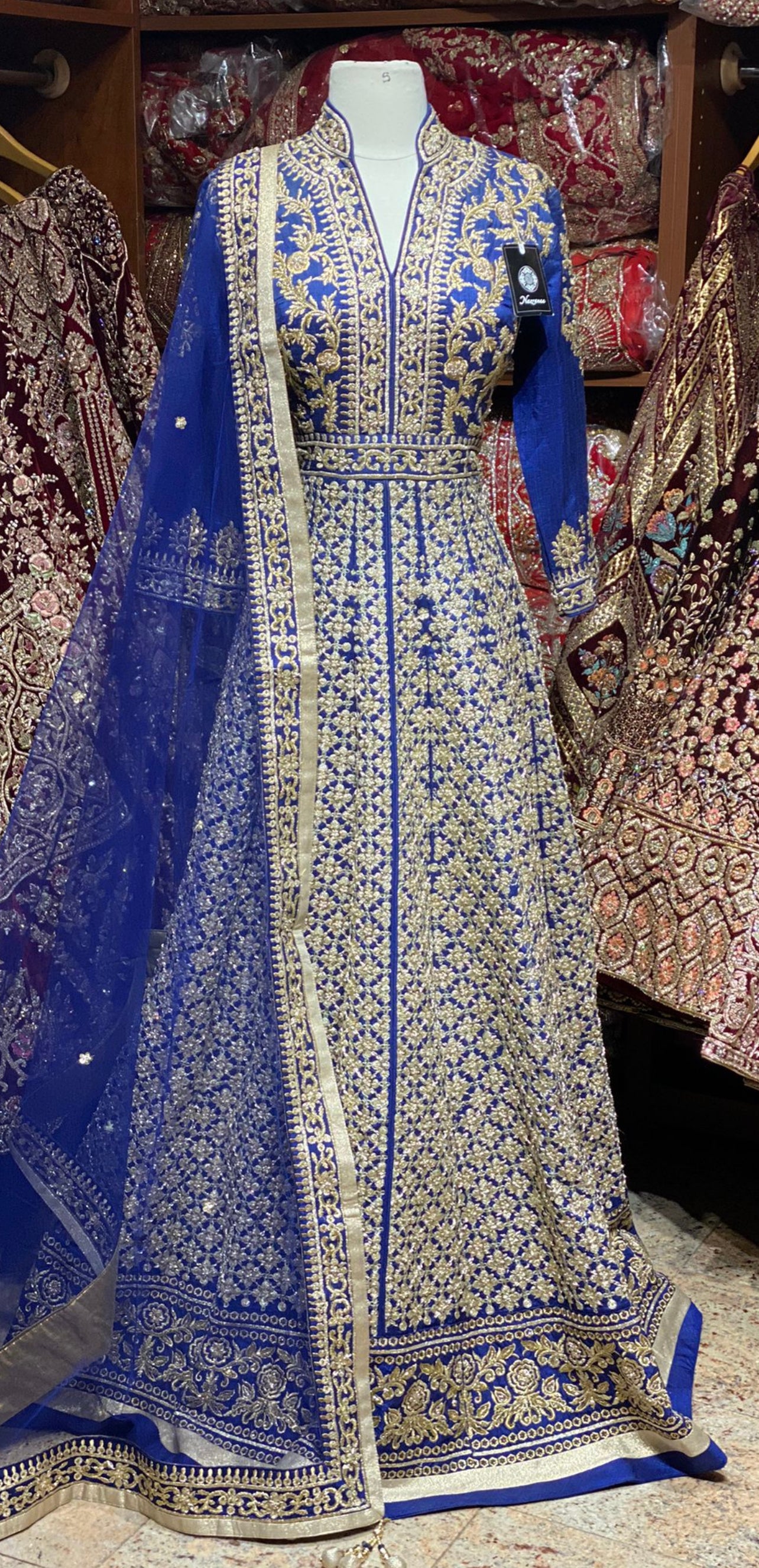 Royal Blue Anarkali PWA-110