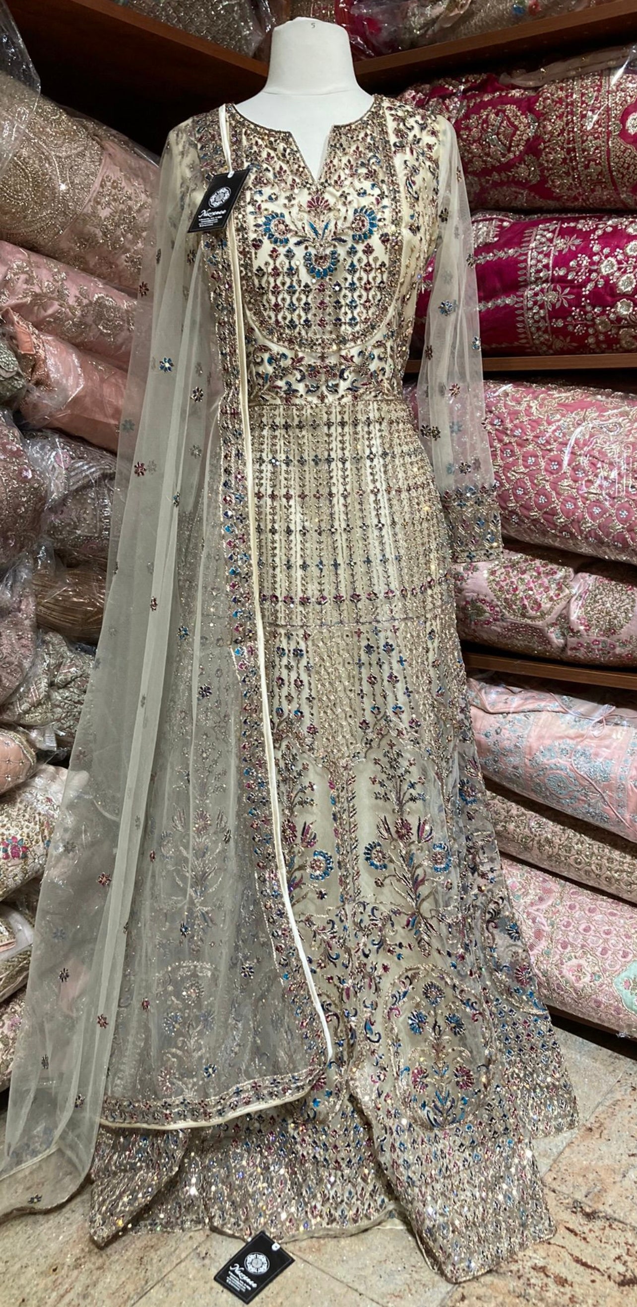 Ivory Cream Anarkali PWA-152