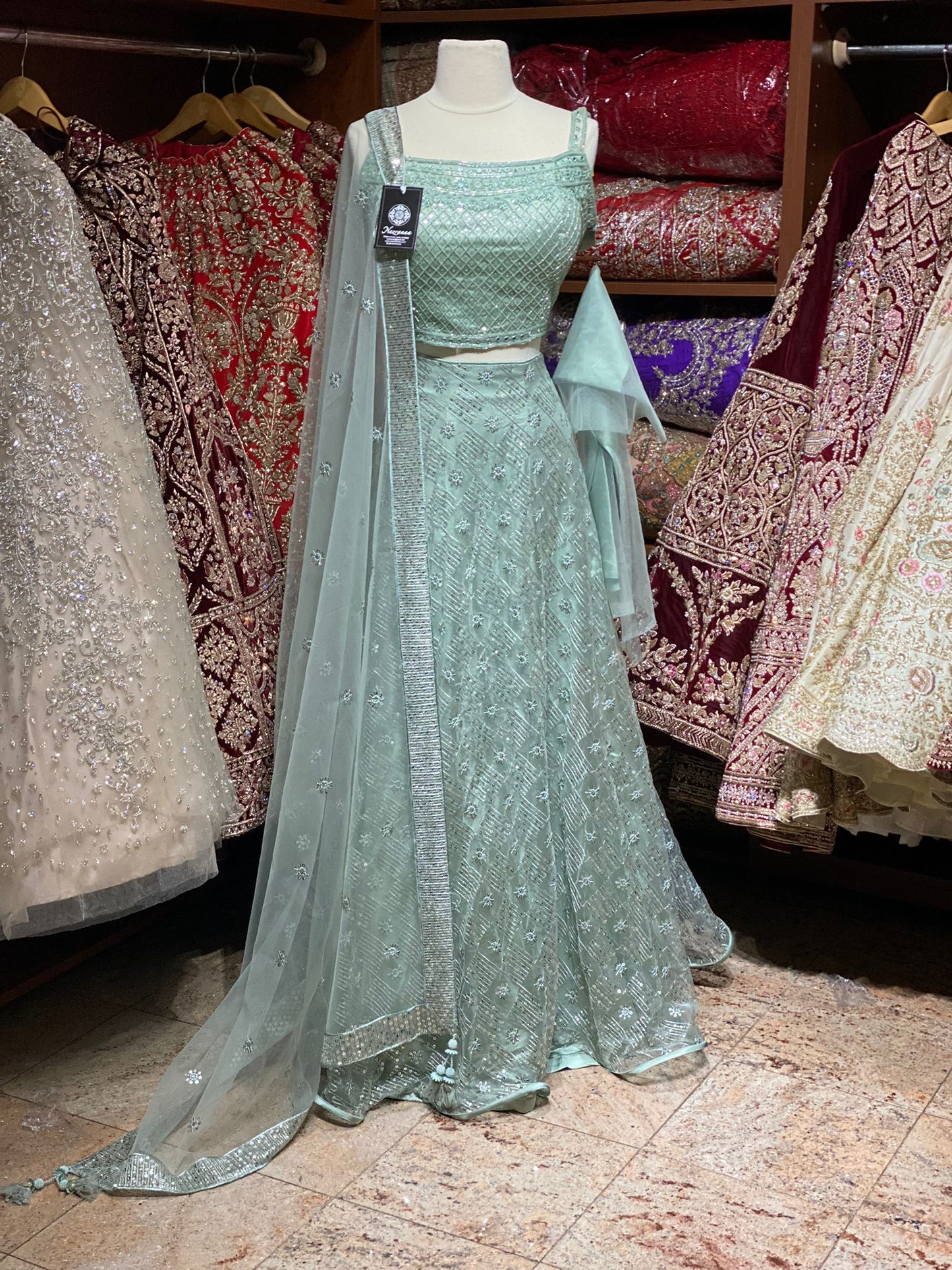 Turquoise Green New Era Party Wear Collection PWL-347