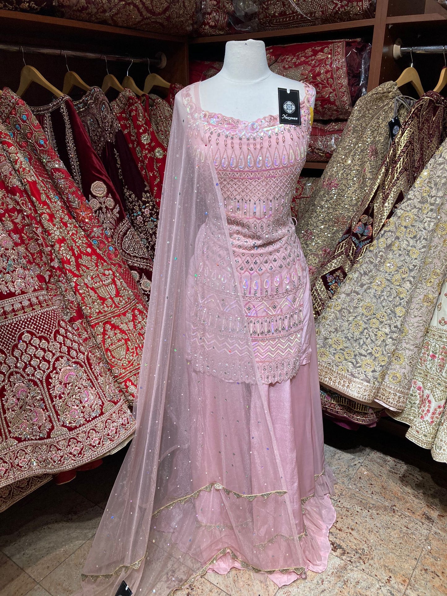 Powder Pink Party Wear Suit Collection PWS-103