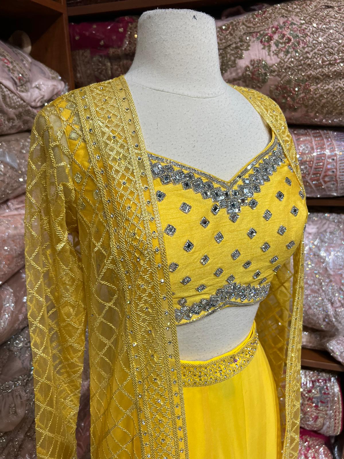 Canary Yellow Bridesmaids Lehenga BML-035