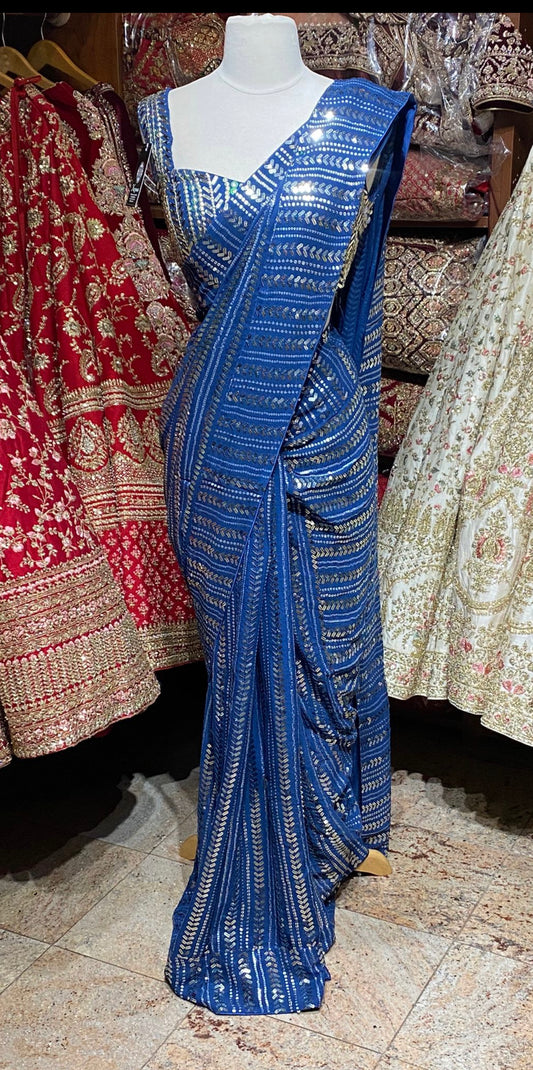 Prussian Blue Saree PWS-108