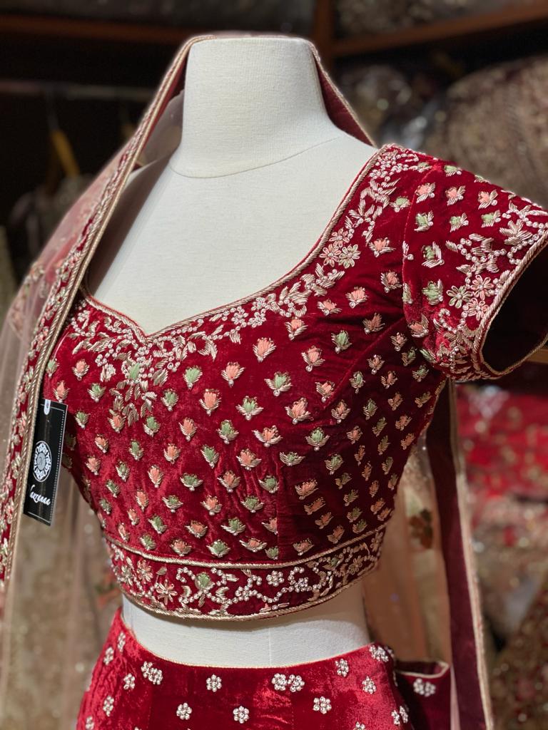 Currant Red Bridal Wear Lehenga BWL-002