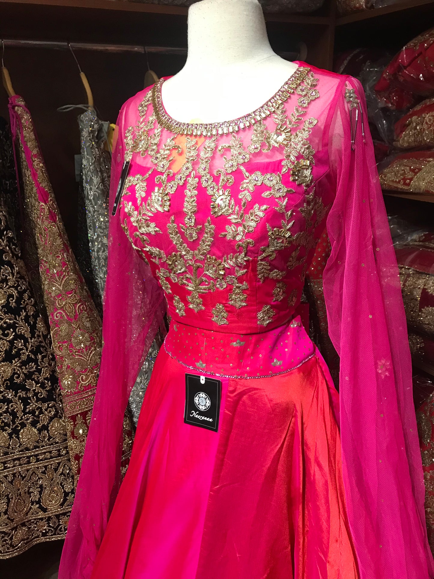 Pink Orange Size 38 Lehenga