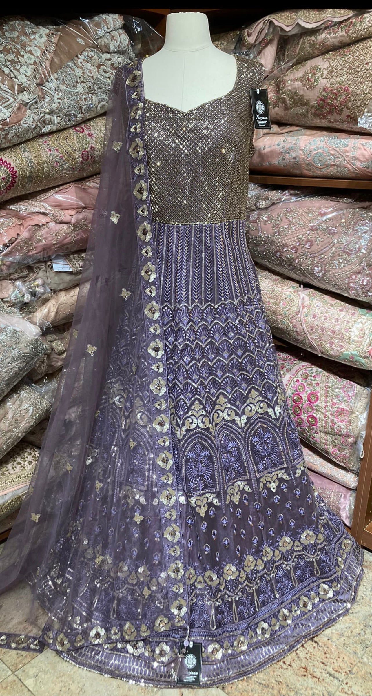 English Violet Purple Anarkali PWA-137