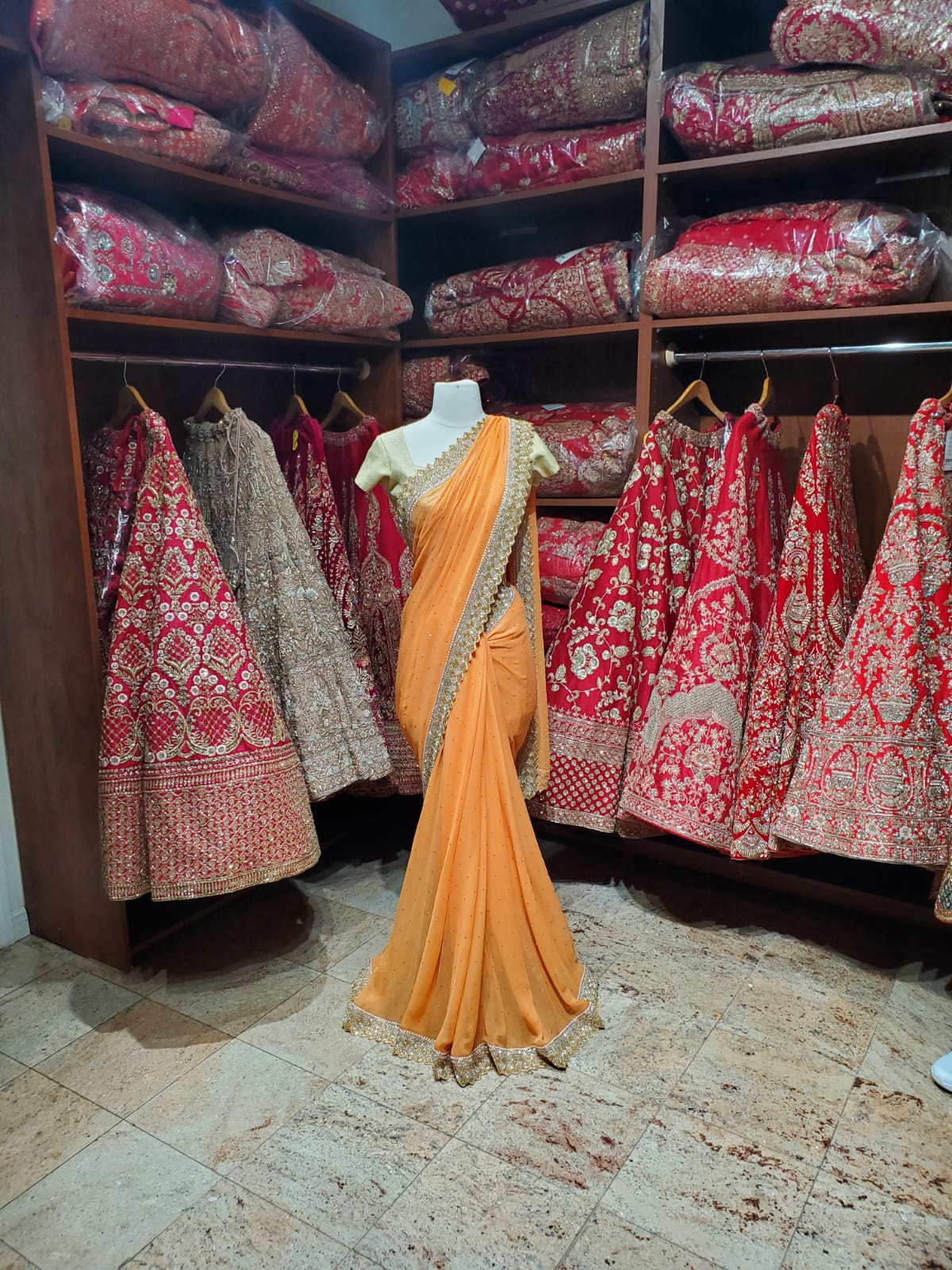 Tangerine Orange Saree PWS-044