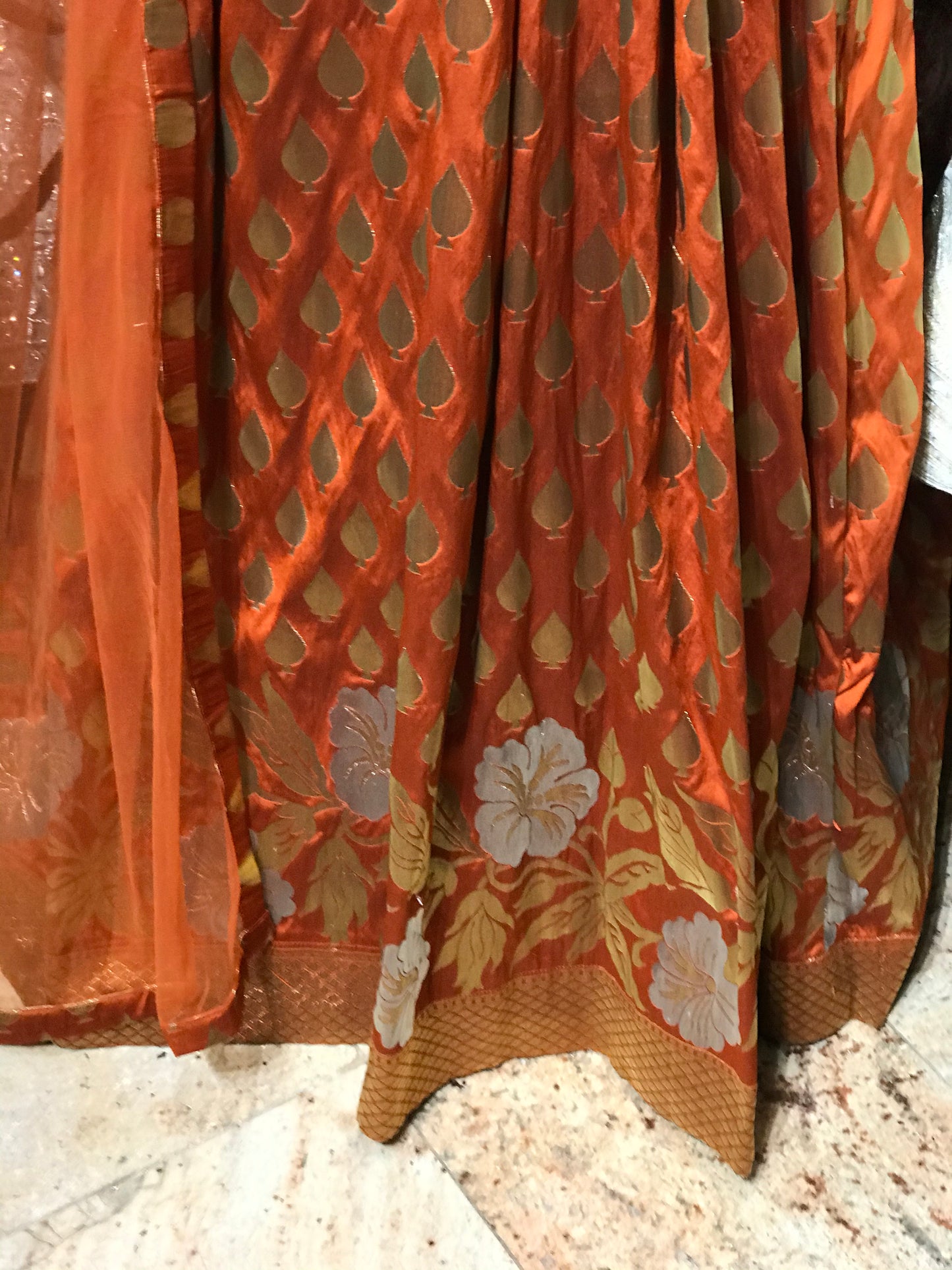 Rust Size 38 Off Shoulder Anarkali