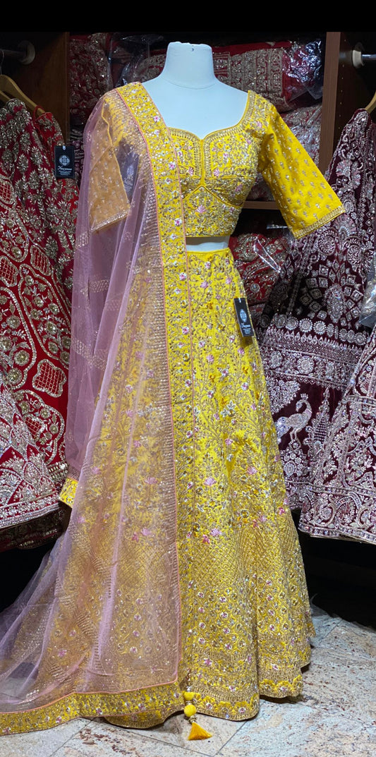 Saffron Yellow New Era Party Wear Collection PWL-413