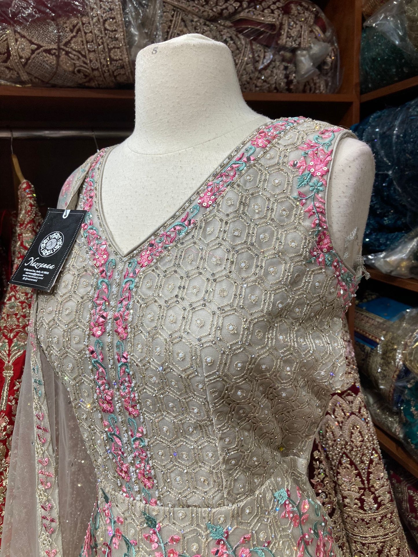 Silver Grey Anarkali PWA-114