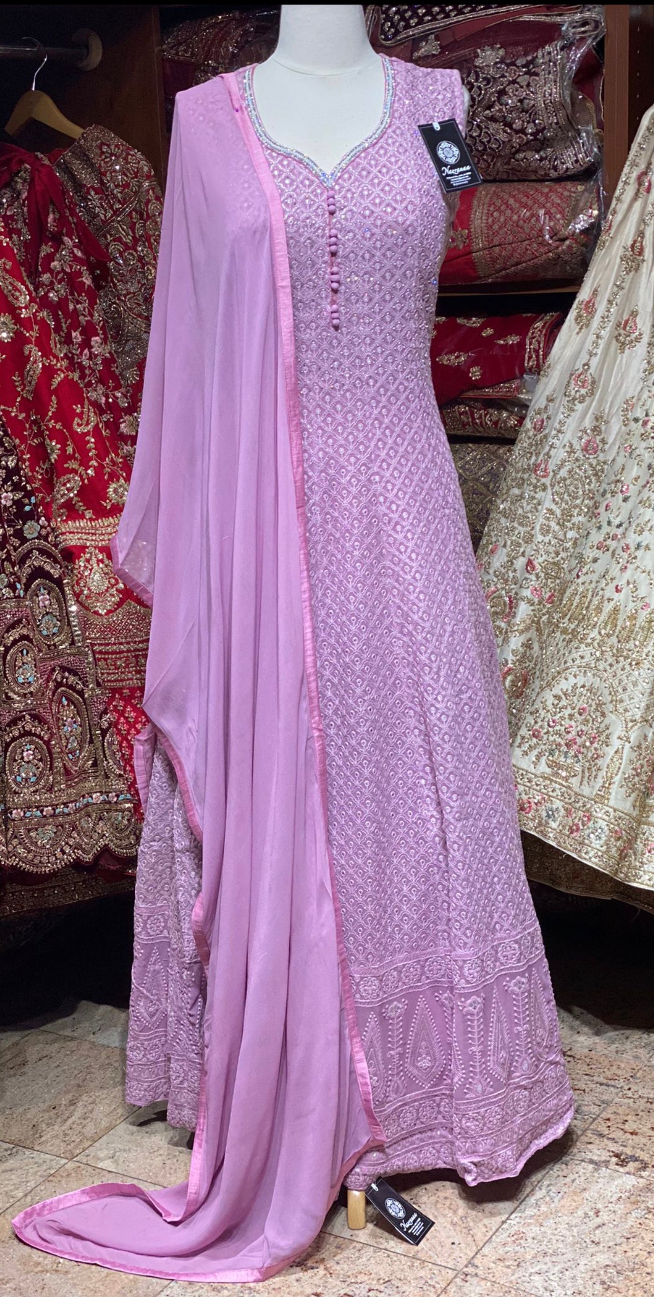 Peach Anarkali PWA-106