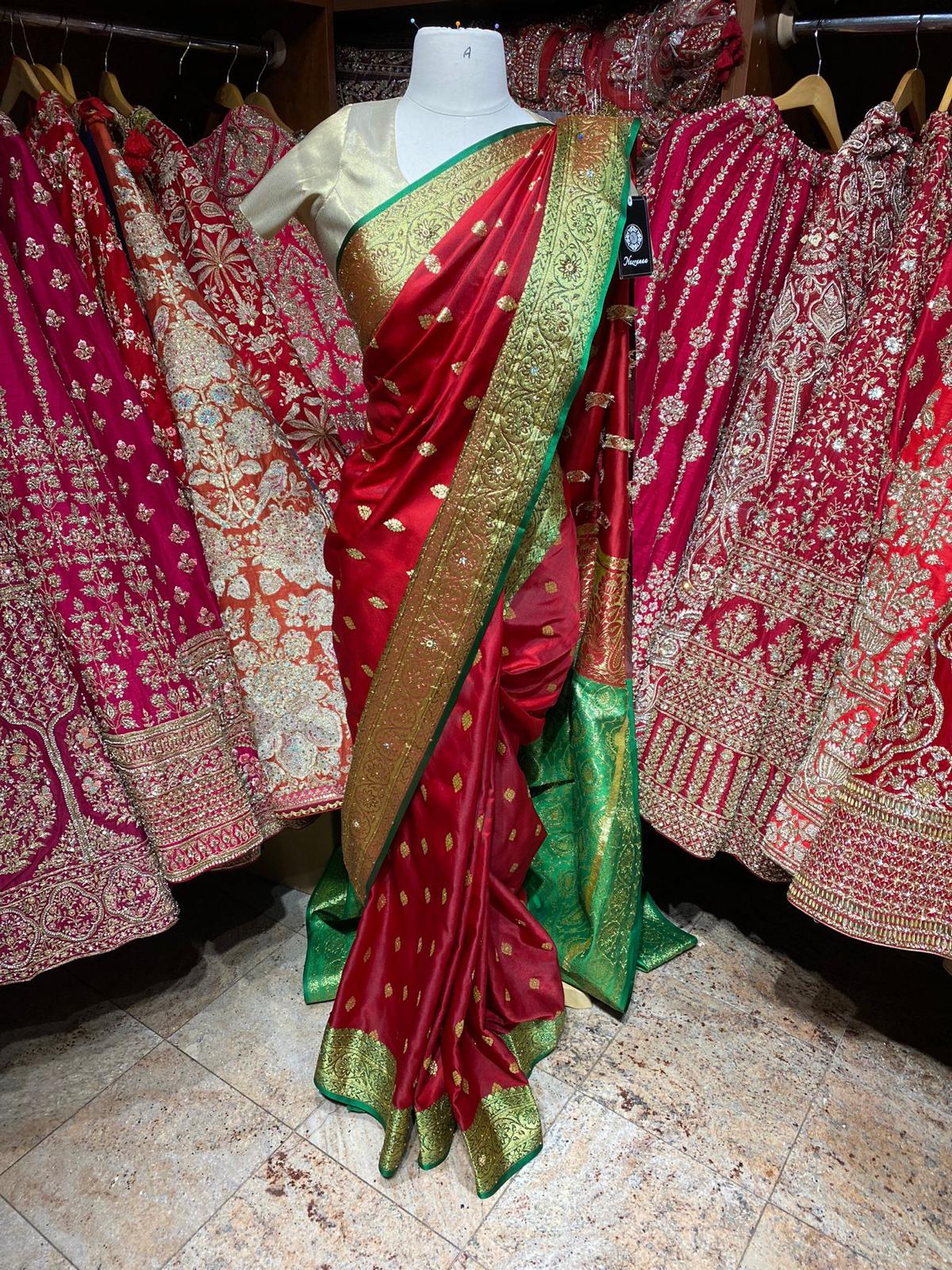 Blood Red Saree PWS-134