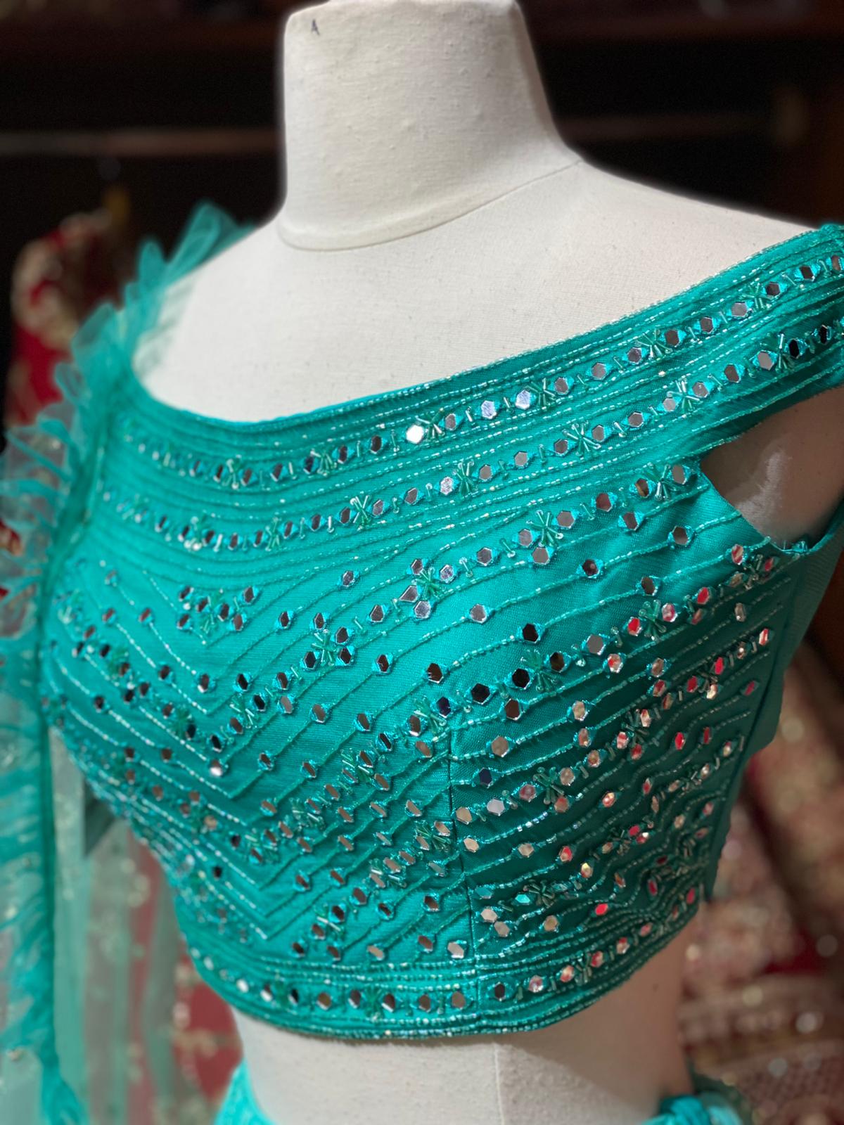 Turquoise Blue New Era Party Wear Collection PWL-232