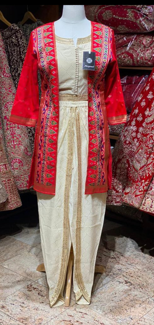 Red Jacket Dhoti Party Wear Suit Collection PWS-045