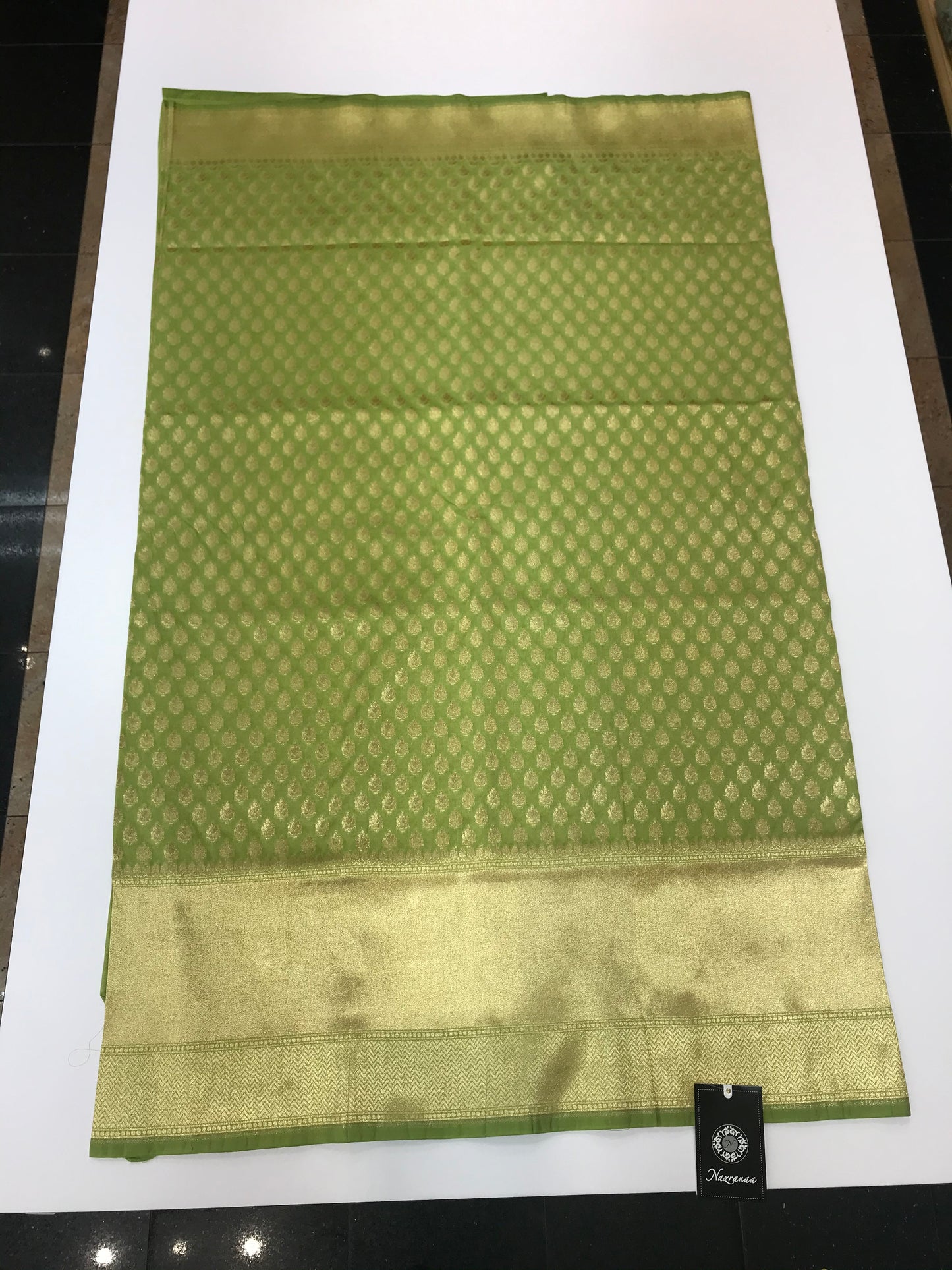 Pista Green Art Banarasi Saree