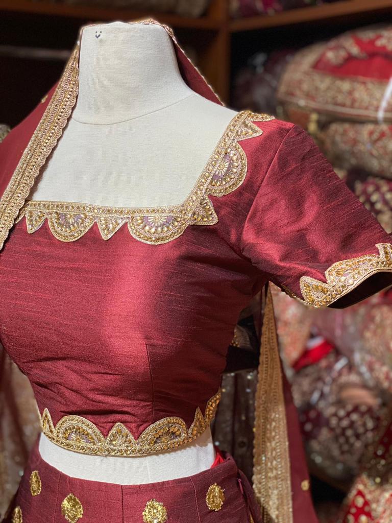 Claret Red Bridesmaids Lehenga BML-026