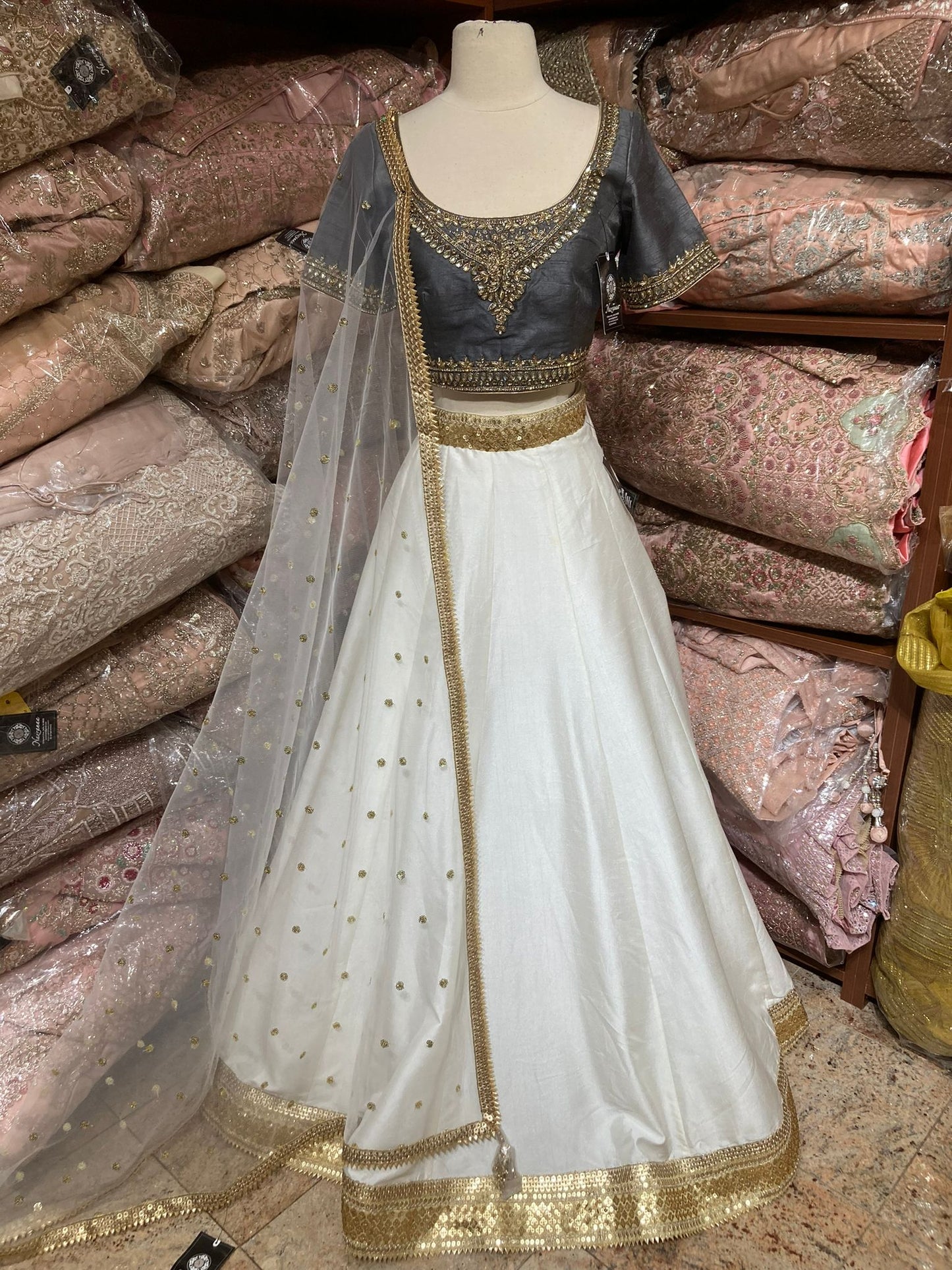 Jasmine White Bridesmaids Lehenga BML-030