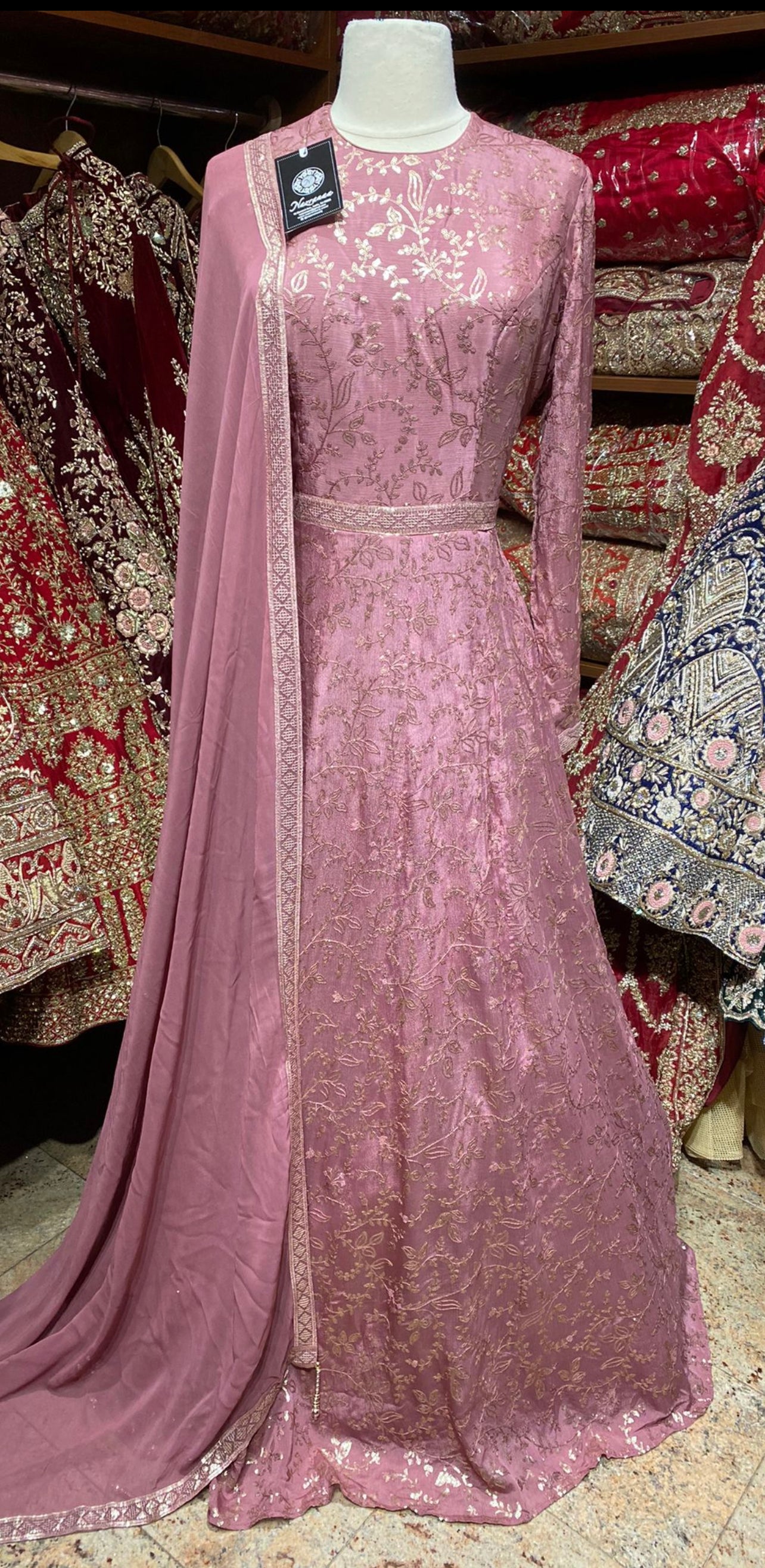 Flamingo Pink Anarkali PWA-102