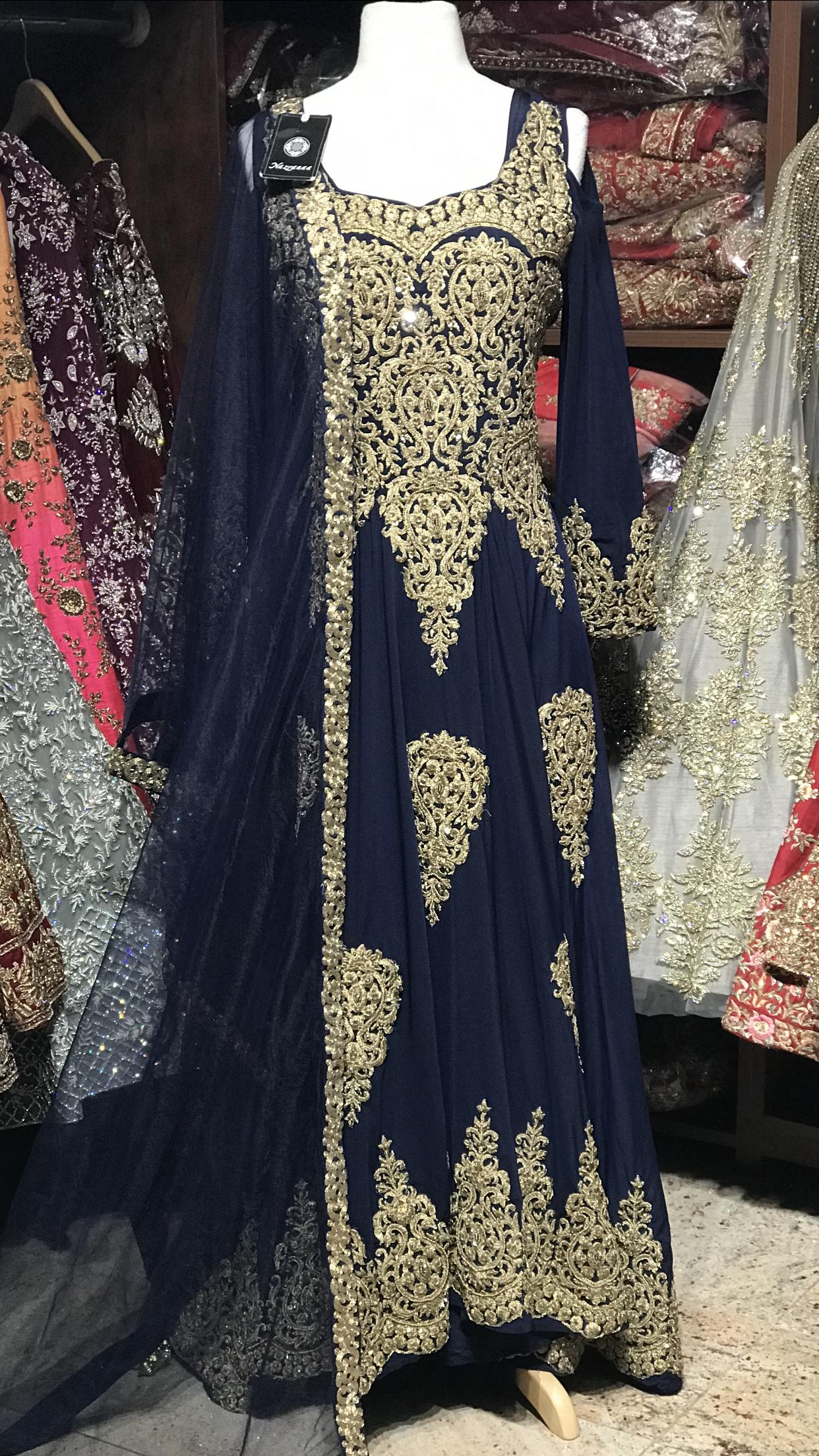 Navy Size XL Lycra Anarkali