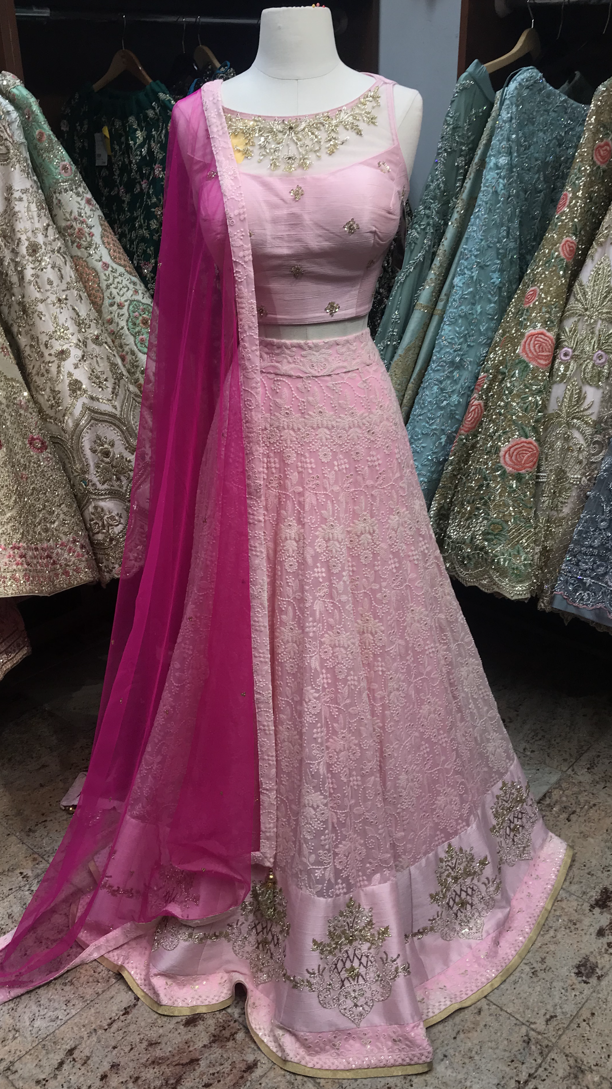 Pink Size 38 Lucknowi Lehenga