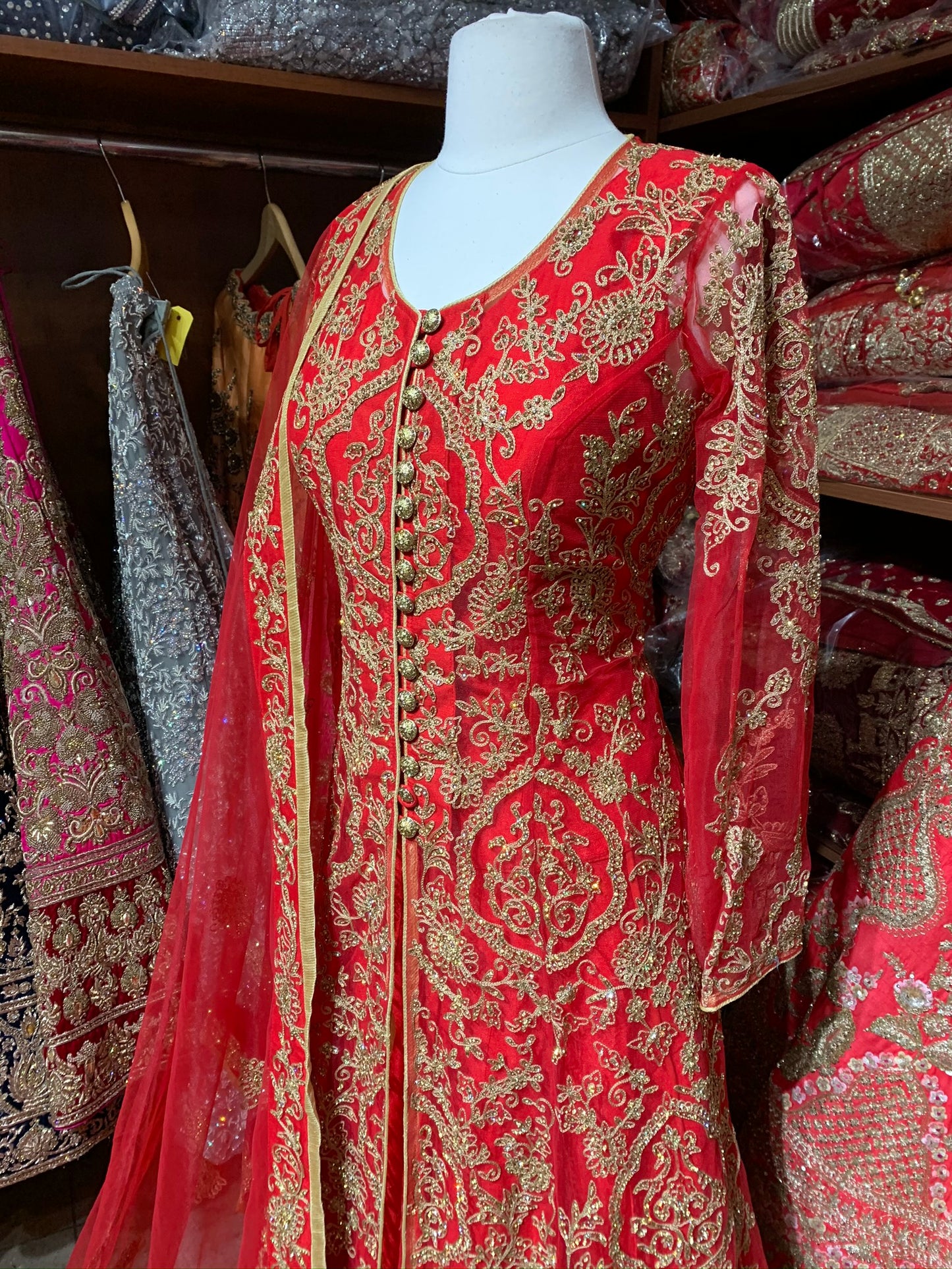 Red Size 38 Bridal Lacha