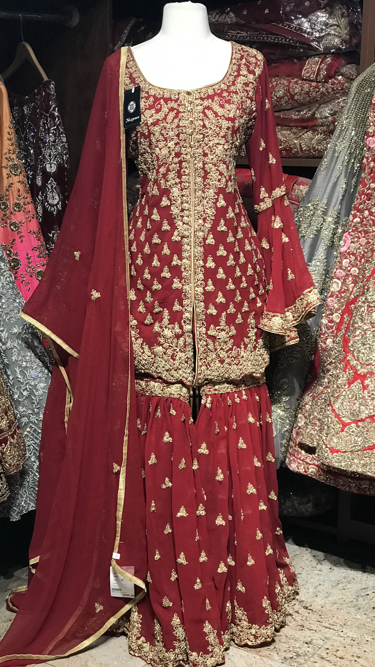 Red Size 38 Bridal Gharara