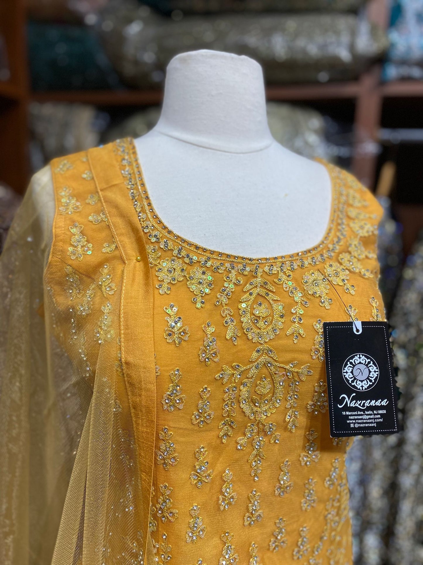 Saffron Yellow Party Wear Suit Collection PWS-158