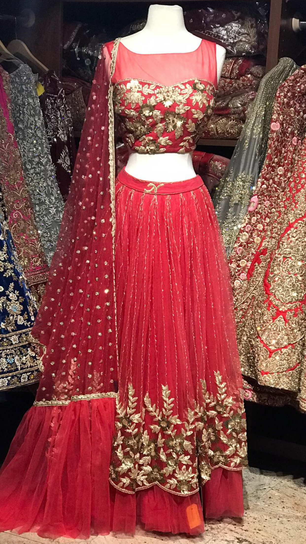 The Volcano Red Lehenga-PW44