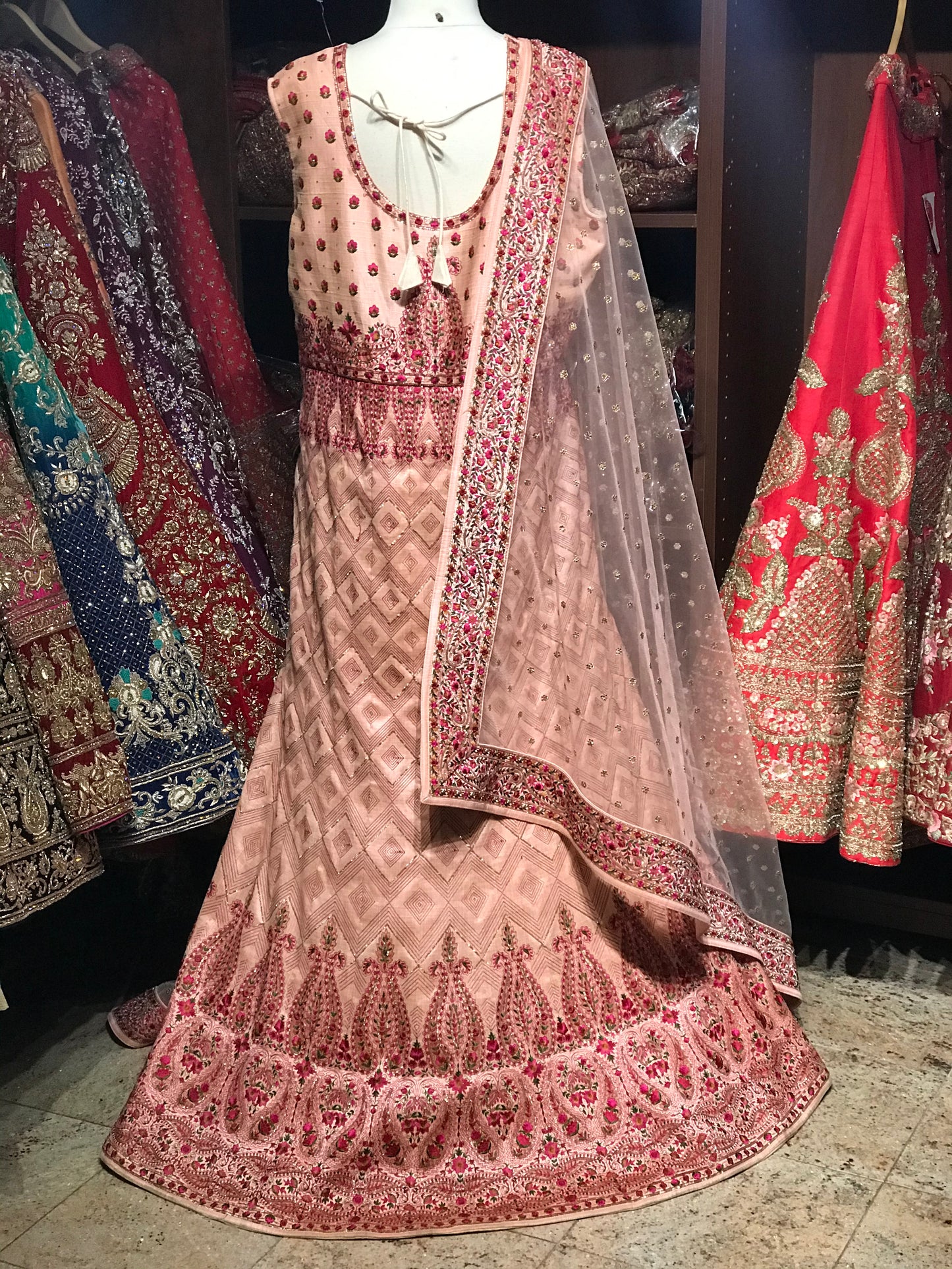 Pink XL Kashmiri Embroidery Anarkali