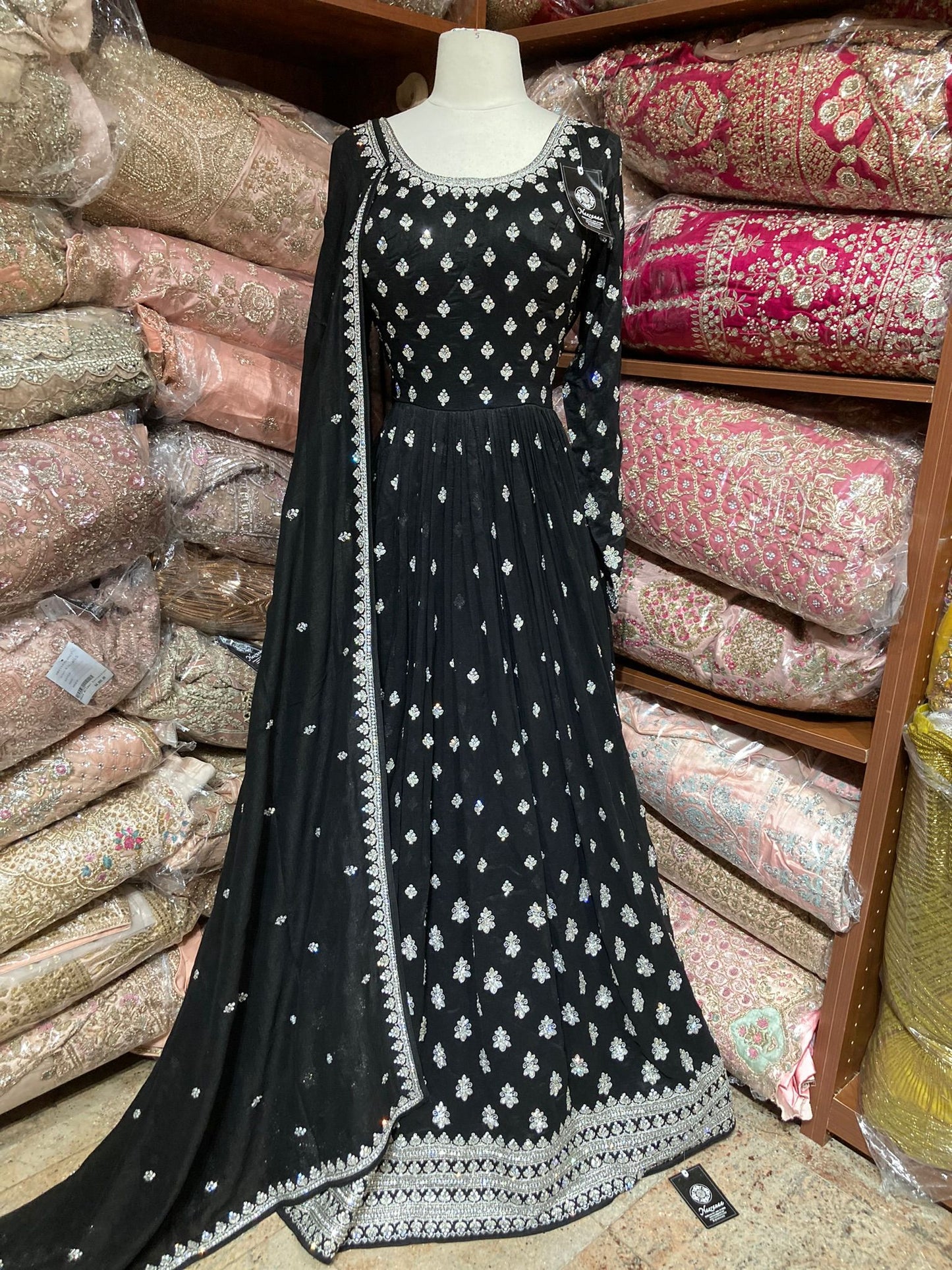 Jade Black Anarkali PWA-153