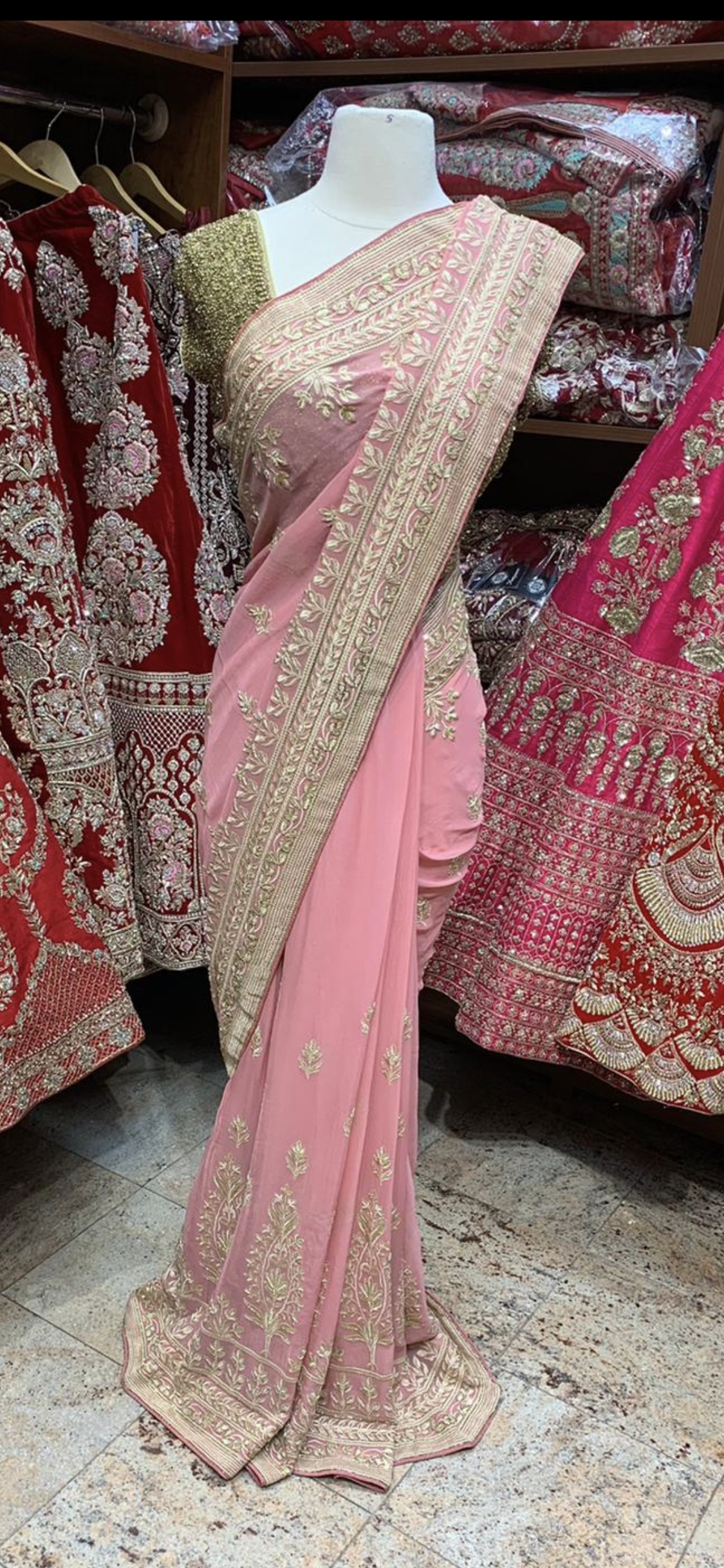 Flamingo Pink Saree PWS-065