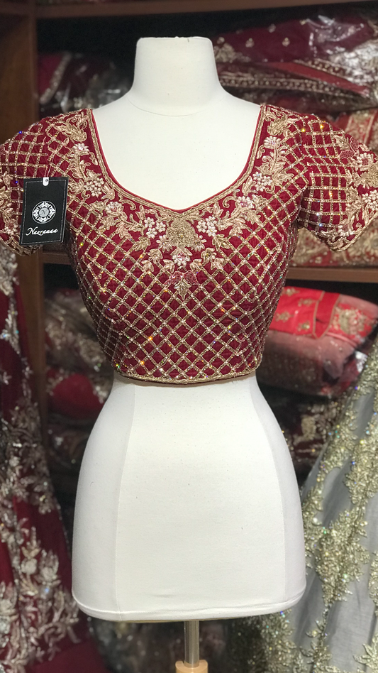 Maroon Size 38 Bridal Blouse