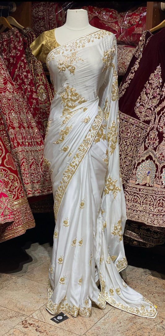 Daisy White Saree PWS-122